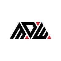 création de logo de lettre triangle mdw avec forme de triangle. monogramme de conception de logo triangle mdw. modèle de logo vectoriel triangle mdw avec couleur rouge. logo triangulaire mdw logo simple, élégant et luxueux. mdw