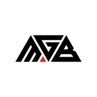 création de logo de lettre triangle mgb avec forme de triangle. monogramme de conception de logo triangle mgb. modèle de logo vectoriel triangle mgb avec couleur rouge. logo triangulaire mgb logo simple, élégant et luxueux. mgb