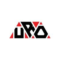 création de logo de lettre triangle uro avec forme de triangle. monogramme de conception de logo triangle uro. modèle de logo vectoriel triangle uro avec couleur rouge. logo triangulaire uro logo simple, élégant et luxueux. uro