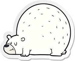 autocollant en détresse d'un dessin animé d'ours polaire vecteur