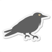 icône d'autocollant de corbeau vecteur