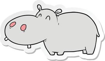 autocollant d'un hippopotame de dessin animé vecteur