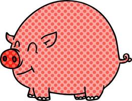 cochon de dessin animé de style bande dessinée excentrique vecteur