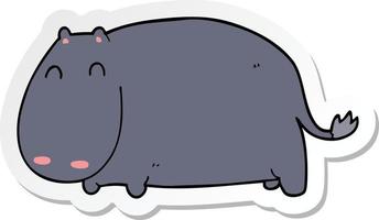 autocollant d'un hippopotame de dessin animé vecteur