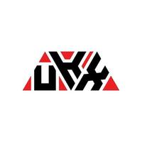 création de logo de lettre triangle ukx avec forme de triangle. monogramme de conception de logo triangle ukx. modèle de logo vectoriel triangle ukx avec couleur rouge. logo triangulaire ukx logo simple, élégant et luxueux. ukx