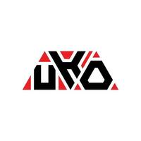 création de logo de lettre triangle uko avec forme de triangle. monogramme de conception de logo triangle uko. modèle de logo vectoriel triangle uko avec couleur rouge. logo triangulaire uko logo simple, élégant et luxueux. uko