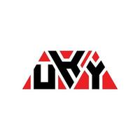 création de logo de lettre triangle uky avec forme de triangle. monogramme de conception de logo triangle uky. modèle de logo vectoriel triangle uky avec couleur rouge. logo triangulaire uky logo simple, élégant et luxueux. Royaume-Uni