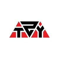 création de logo de lettre triangle tzy avec forme de triangle. monogramme de conception de logo triangle tzy. modèle de logo vectoriel triangle tzy avec couleur rouge. logo triangulaire tzy logo simple, élégant et luxueux. tzy