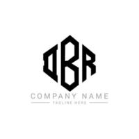 création de logo de lettre dbr avec forme de polygone. création de logo en forme de polygone et de cube dbr. dbr modèle de logo vectoriel hexagone couleurs blanches et noires. monogramme dbr, logo d'entreprise et immobilier.