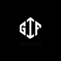 création de logo de lettre gif avec forme de polygone. création de logo en forme de polygone et de cube gif. modèle de logo vectoriel gif hexagone couleurs blanches et noires. monogramme gif, logo d'entreprise et immobilier.