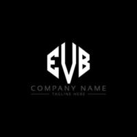 création de logo de lettre evb avec forme de polygone. création de logo en forme de polygone et de cube evb. modèle de logo vectoriel evb hexagone couleurs blanches et noires. monogramme evb, logo d'entreprise et immobilier.