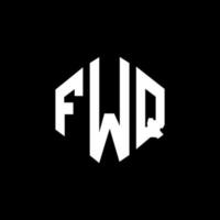 création de logo de lettre fwq avec forme de polygone. création de logo en forme de polygone et de cube fwq. modèle de logo vectoriel hexagone fwq couleurs blanches et noires. monogramme fwq, logo d'entreprise et immobilier.