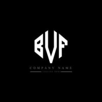 création de logo de lettre bvf avec forme de polygone. création de logo en forme de polygone et de cube bvf. modèle de logo vectoriel bvf hexagone couleurs blanches et noires. monogramme bvf, logo commercial et immobilier.