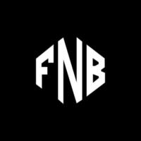 création de logo de lettre fnb avec forme de polygone. création de logo en forme de polygone et de cube fnb. modèle de logo vectoriel hexagone fnb couleurs blanches et noires. monogramme fnb, logo commercial et immobilier.