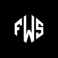 création de logo de lettre fws avec forme de polygone. création de logo en forme de polygone et de cube fws. modèle de logo vectoriel hexagone fws couleurs blanches et noires. monogramme fws, logo d'entreprise et immobilier.