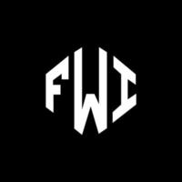 création de logo de lettre fwi avec forme de polygone. création de logo en forme de polygone et de cube fwi. modèle de logo vectoriel fwi hexagone couleurs blanches et noires. monogramme fwi, logo d'entreprise et immobilier.