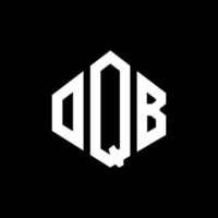 création de logo de lettre oqb avec forme de polygone. création de logo en forme de polygone et de cube oqb. modèle de logo vectoriel oqb hexagone couleurs blanches et noires. monogramme oqb, logo d'entreprise et immobilier.