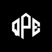 création de logo de lettre qpe avec forme de polygone. création de logo en forme de polygone et de cube qpe. modèle de logo vectoriel hexagone qpe couleurs blanches et noires. monogramme qpe, logo d'entreprise et immobilier.
