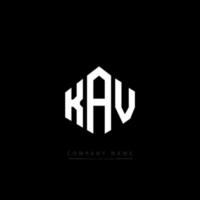 création de logo de lettre kav avec forme de polygone. création de logo en forme de polygone et de cube kav. modèle de logo vectoriel kav hexagone couleurs blanches et noires. monogramme kav, logo d'entreprise et immobilier.