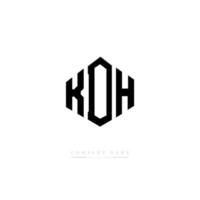 création de logo de lettre kdh avec forme de polygone. création de logo en forme de polygone et de cube kdh. modèle de logo vectoriel kdh hexagone couleurs blanches et noires. monogramme kdh, logo d'entreprise et immobilier.
