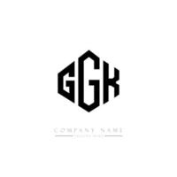 création de logo de lettre ggk avec forme de polygone. création de logo en forme de polygone et de cube ggk. modèle de logo vectoriel ggk hexagone couleurs blanches et noires. monogramme ggk, logo d'entreprise et immobilier.