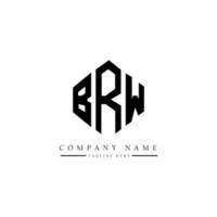 création de logo de lettre brw avec forme de polygone. création de logo en forme de polygone et de cube brw. modèle de logo vectoriel hexagone brw couleurs blanches et noires. monogramme brw, logo d'entreprise et immobilier.