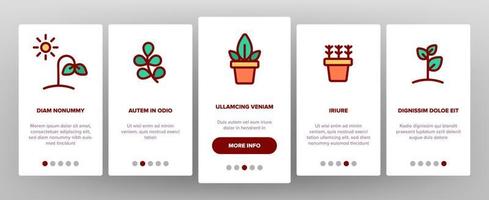 couleur différentes plantes signe vecteur onboarding