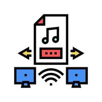 illustration vectorielle d'icône de couleur d'échange de musique internet vecteur