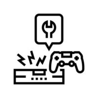 illustration vectorielle de l'icône de la ligne de réparation de la console de jeu vecteur