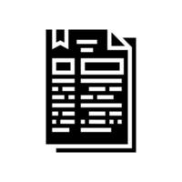 protocole document glyphe icône illustration vectorielle vecteur