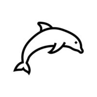 dauphin océan ligne icône illustration vectorielle vecteur