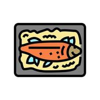 illustration vectorielle d'icône de couleur de fruits de mer cuits vecteur