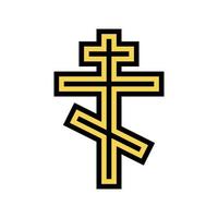 crucifixion christianisme couleur icône illustration vectorielle vecteur