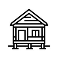 illustration vectorielle d'icône de ligne de maison de bungalow vecteur