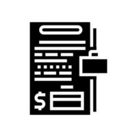 illustration vectorielle d'icône de glyphe de services d'évaluation d'entreprise vecteur