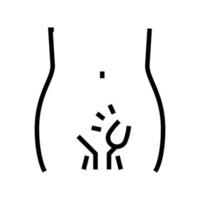 illustration vectorielle de l'icône de la ligne de la maladie inguinale hernie vecteur