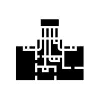illustration vectorielle d'icône de glyphe de systèmes de refroidissement de chauffage zoné vecteur