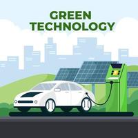 technologie verte avec voiture électrique vecteur
