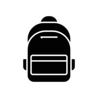 icône de sac d'école. icône liée aux fournitures scolaires, à l'éducation. style d'icône de glyphe, solide. conception simple modifiable vecteur