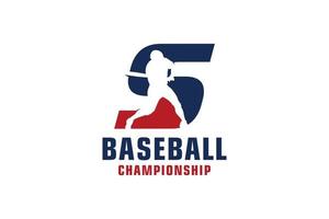 lettre s avec création de logo de baseball. éléments de modèle de conception de vecteur pour l'équipe sportive ou l'identité d'entreprise.