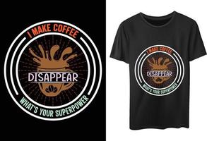 conception de t-shirt de typographie de café premium pour les amateurs de café vecteur