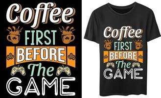 conception de t shirt vecteur de jeu de café