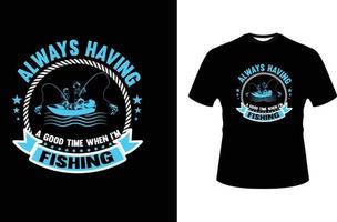 conception de t-shirt de pêche vecteur