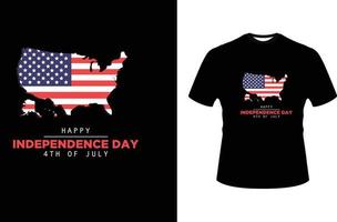 conception de t-shirt de la fête de l'indépendance des états-unis vecteur