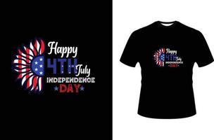 conception de t-shirt de la fête de l'indépendance des états-unis vecteur
