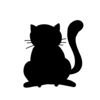 silhouette de chat noir pour les dessins d'halloween. illustration vectorielle animal mignon dessiné à la main. vecteur