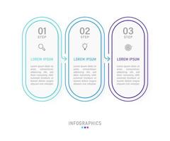 modèle de conception d'étiquettes infographiques vectorielles avec icônes et 3 options ou étapes. peut être utilisé pour le diagramme de processus, les présentations, la mise en page du flux de travail, la bannière, l'organigramme, le graphique d'informations. vecteur