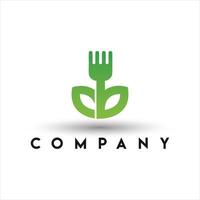 logo d'aliments frais biologiques. logo de la nourriture végétalienne vecteur