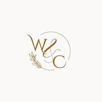 logo monogramme de mariage initial wc vecteur