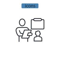 éléments de vecteur de symbole d'icônes de présentation pour le web infographique